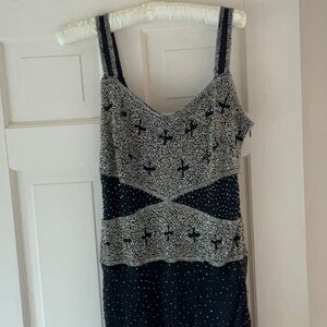 NWT LUISA SPAGNOLI jeweled formal dress M black and silver. Absolutely gorgeous